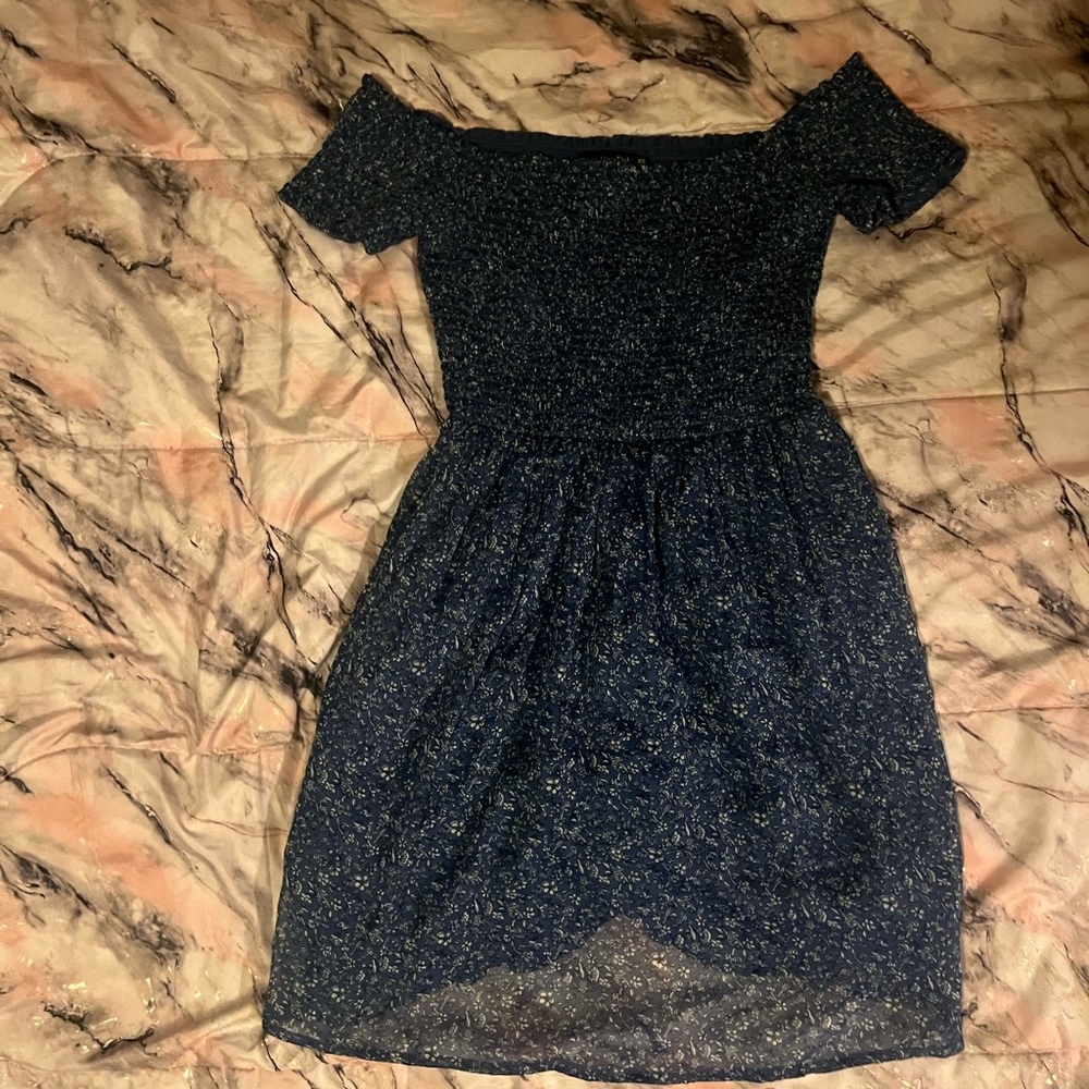 Blue short flower dress